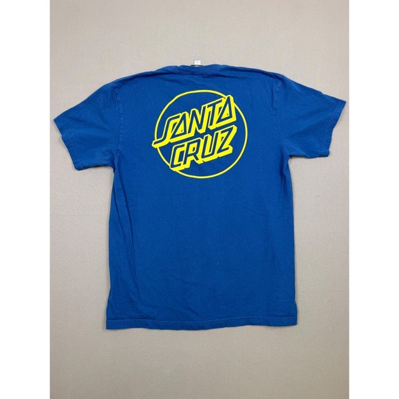 Santa Cruz Skateboards Other - Santa Cruz Skateboards Mens T-Shirt Blue Yellow Dot Logo Short Sleeve Size M